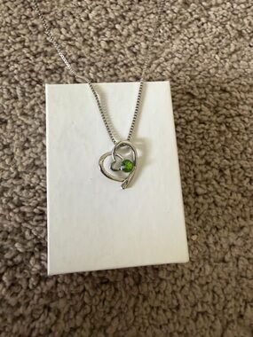 Silver Heart Pendant Necklace with matching earring set